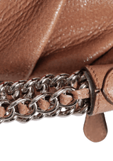 LEATHER CHAIN HOBO BAG