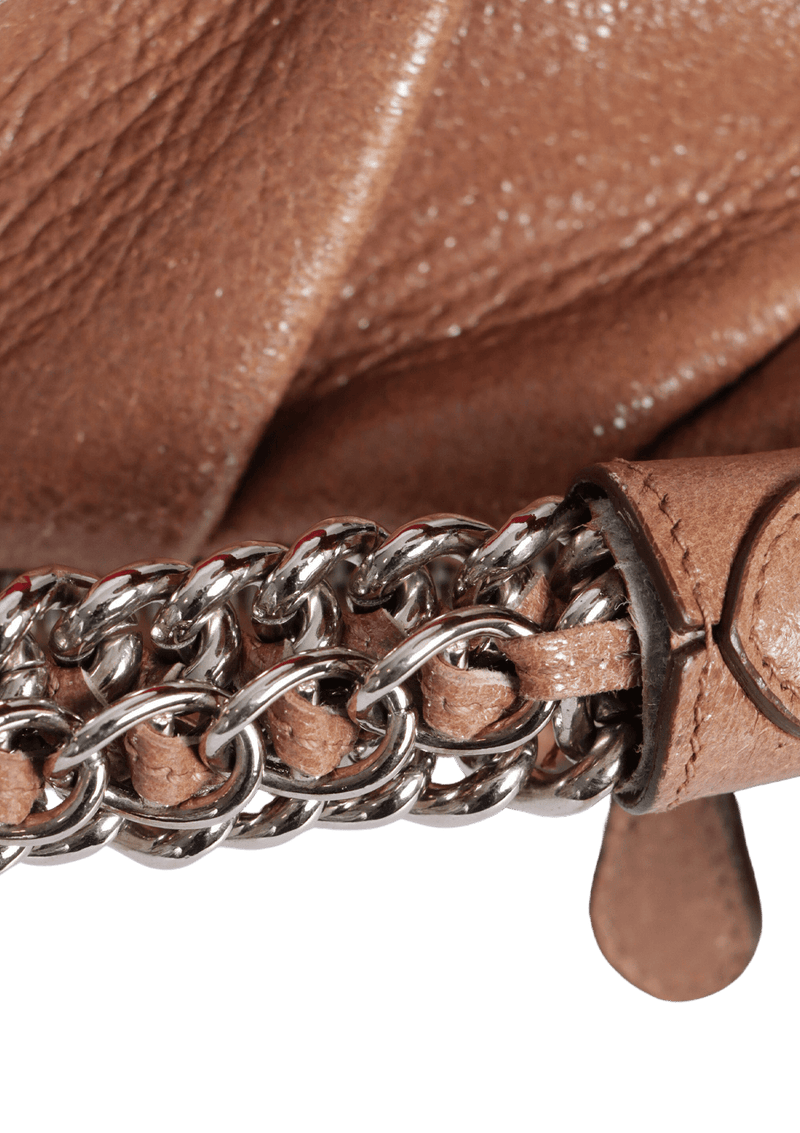 LEATHER CHAIN HOBO BAG