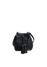 LEATHER TASSEL BUCKET BAG