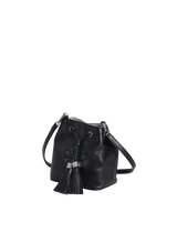 LEATHER TASSEL BUCKET BAG