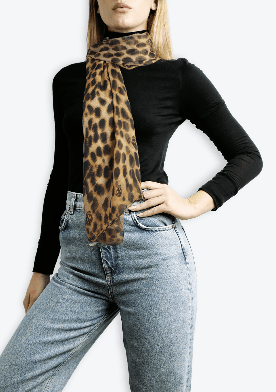 LENÇO ALEXANDER MCQUEEN ANIMAL PRINT SCARF BEGE ORIGINAL – Gringa