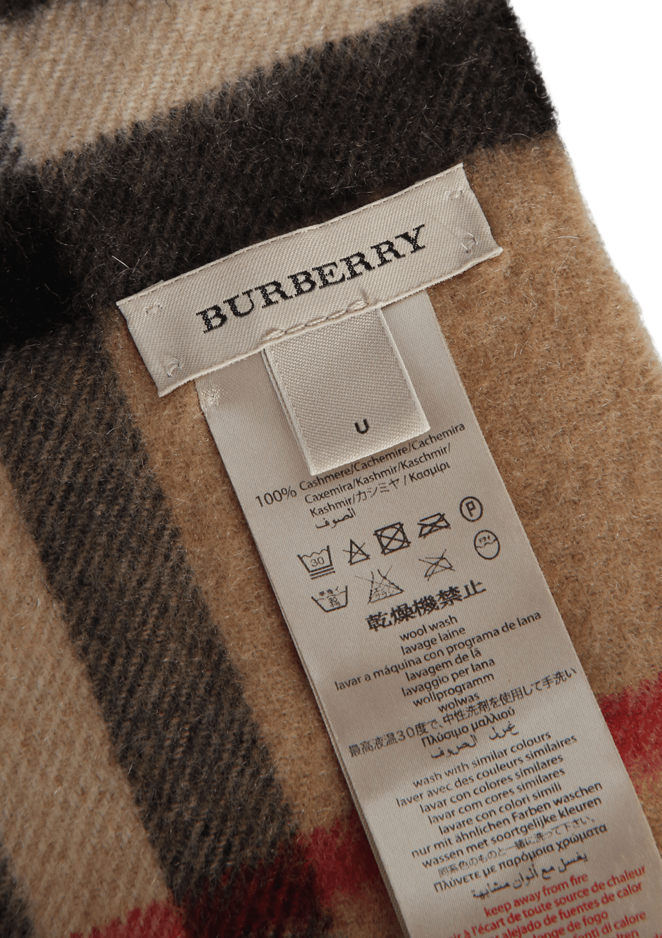 LENÇO BURBERRY CASHMERE HOUSE CHECK FRINGE SCARF BEGE ORIGINAL