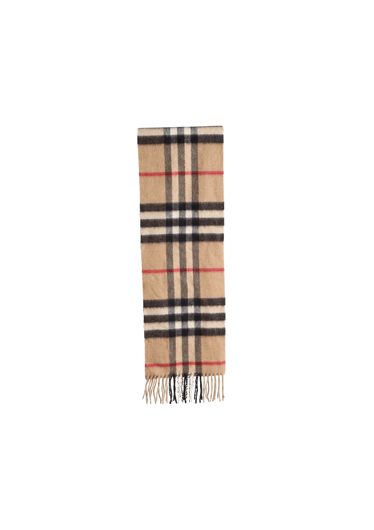 LENÇO BURBERRY CASHMERE HOUSE CHECK FRINGE SCARF BEGE ORIGINAL