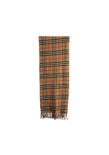 CASHMERE HOUSE CHECK FRINGE SCARF