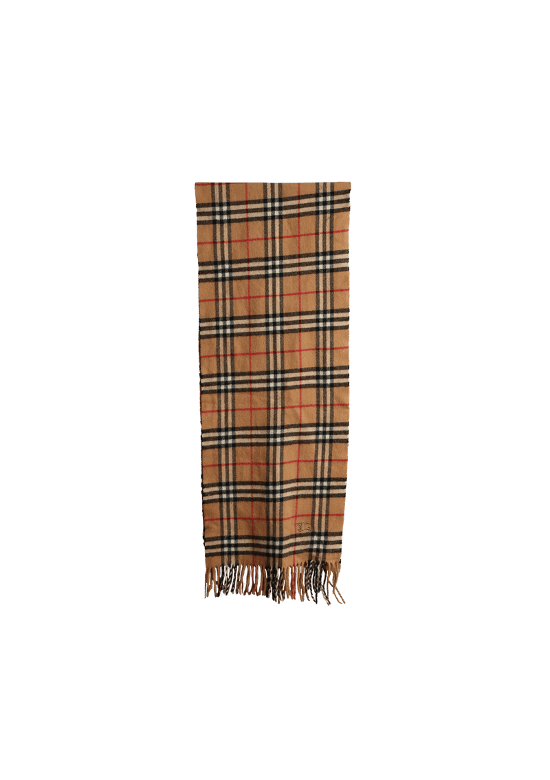 CASHMERE HOUSE CHECK FRINGE SCARF