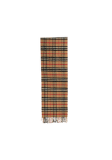 CASHMERE HOUSE CHECK FRINGE SCARF