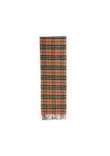 CASHMERE HOUSE CHECK FRINGE SCARF