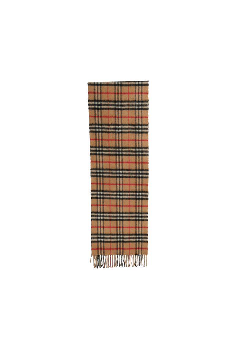 CASHMERE HOUSE CHECK FRINGE SCARF