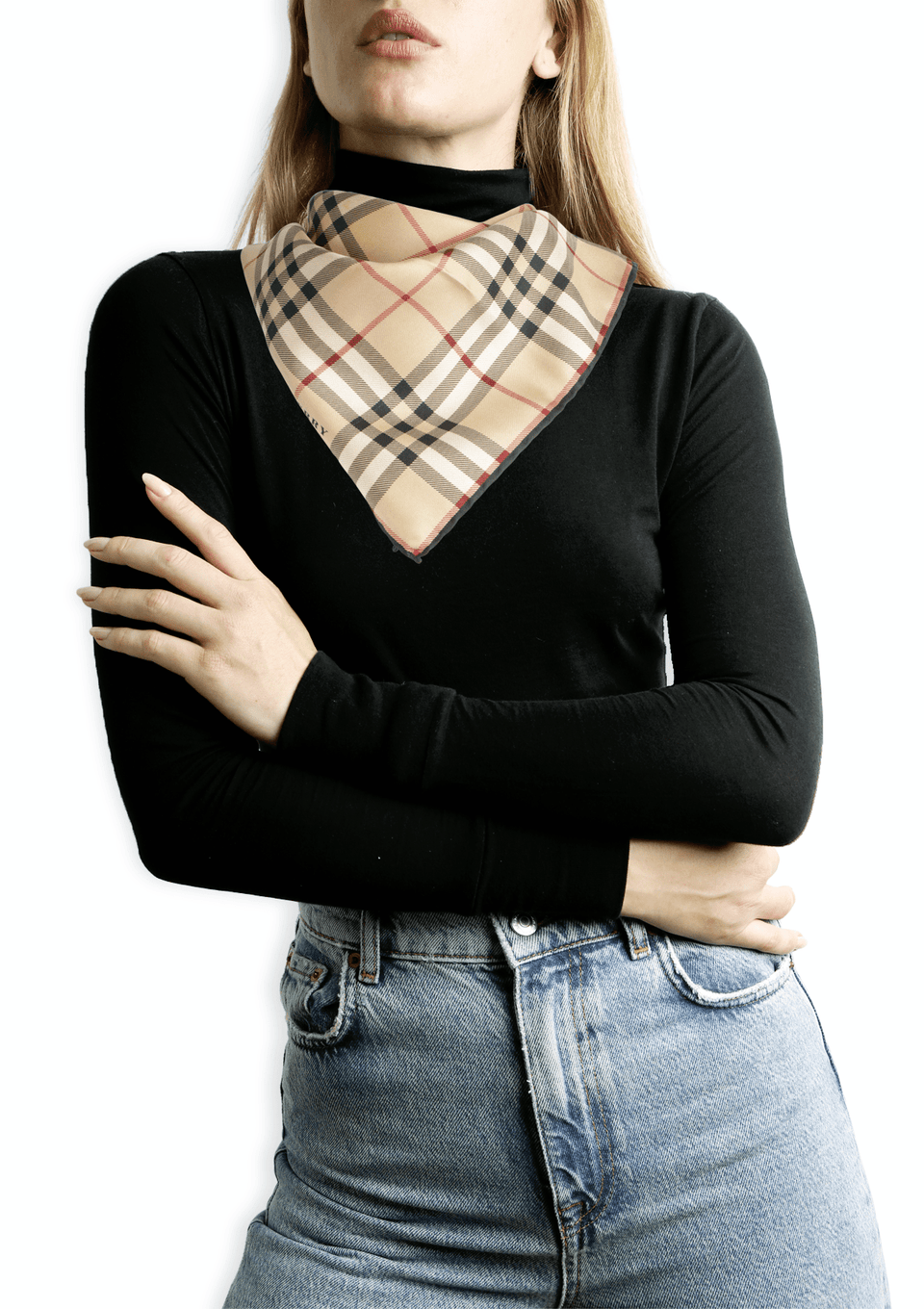LENÇO BURBERRY HOUSE CHECK SILK SCARF BEGE ORIGINAL – Gringa