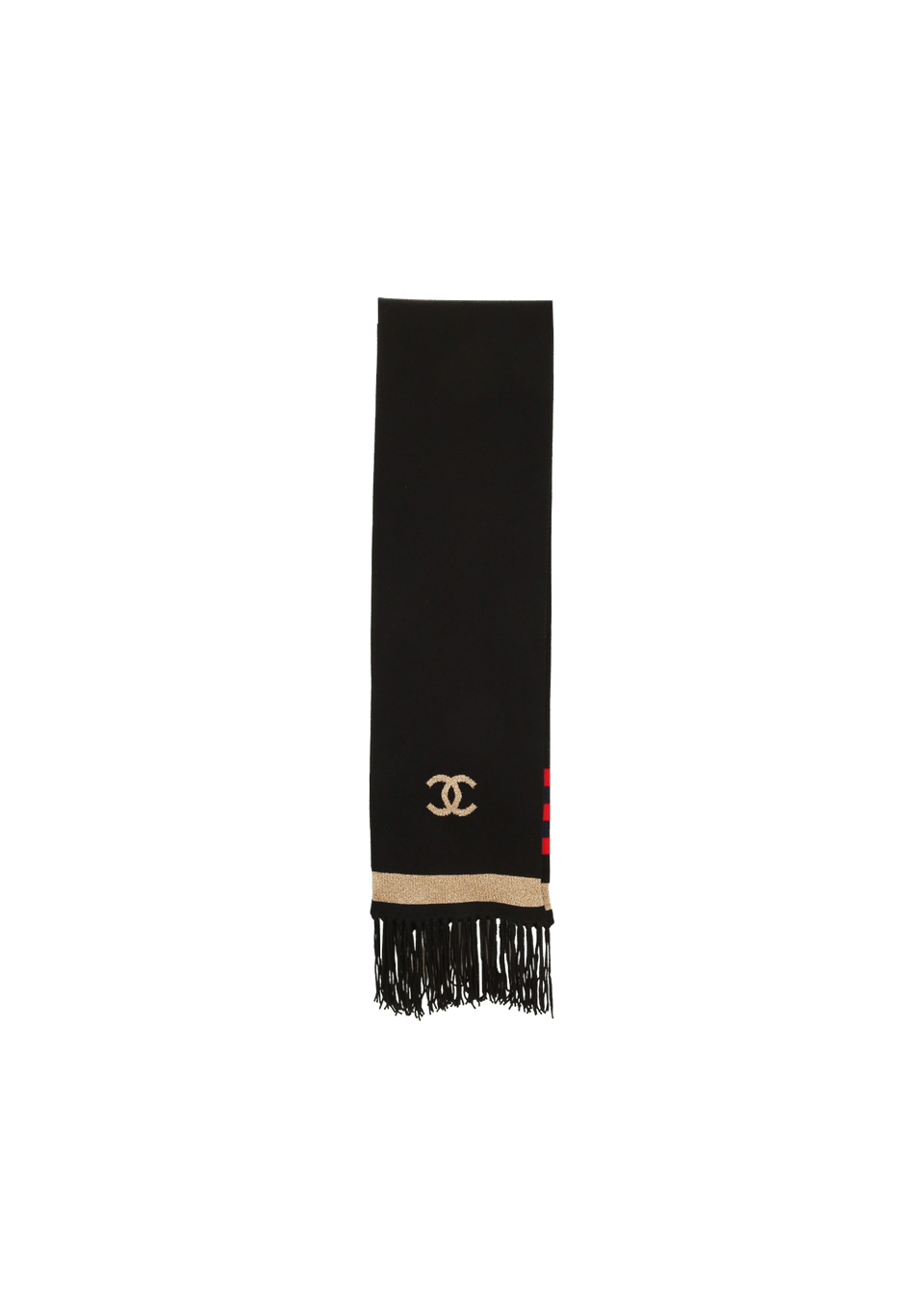LENÇO CHANEL CC SCARF PRETO ORIGINAL – Gringa