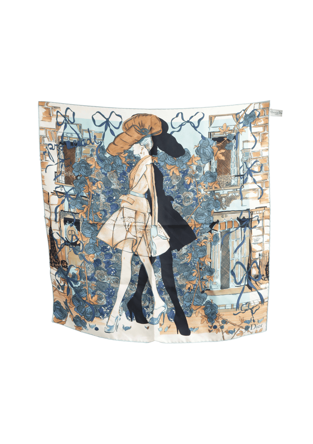 LENÇO CHRISTIAN DIOR PRINTED SCARF AZUL ORIGINAL – Gringa