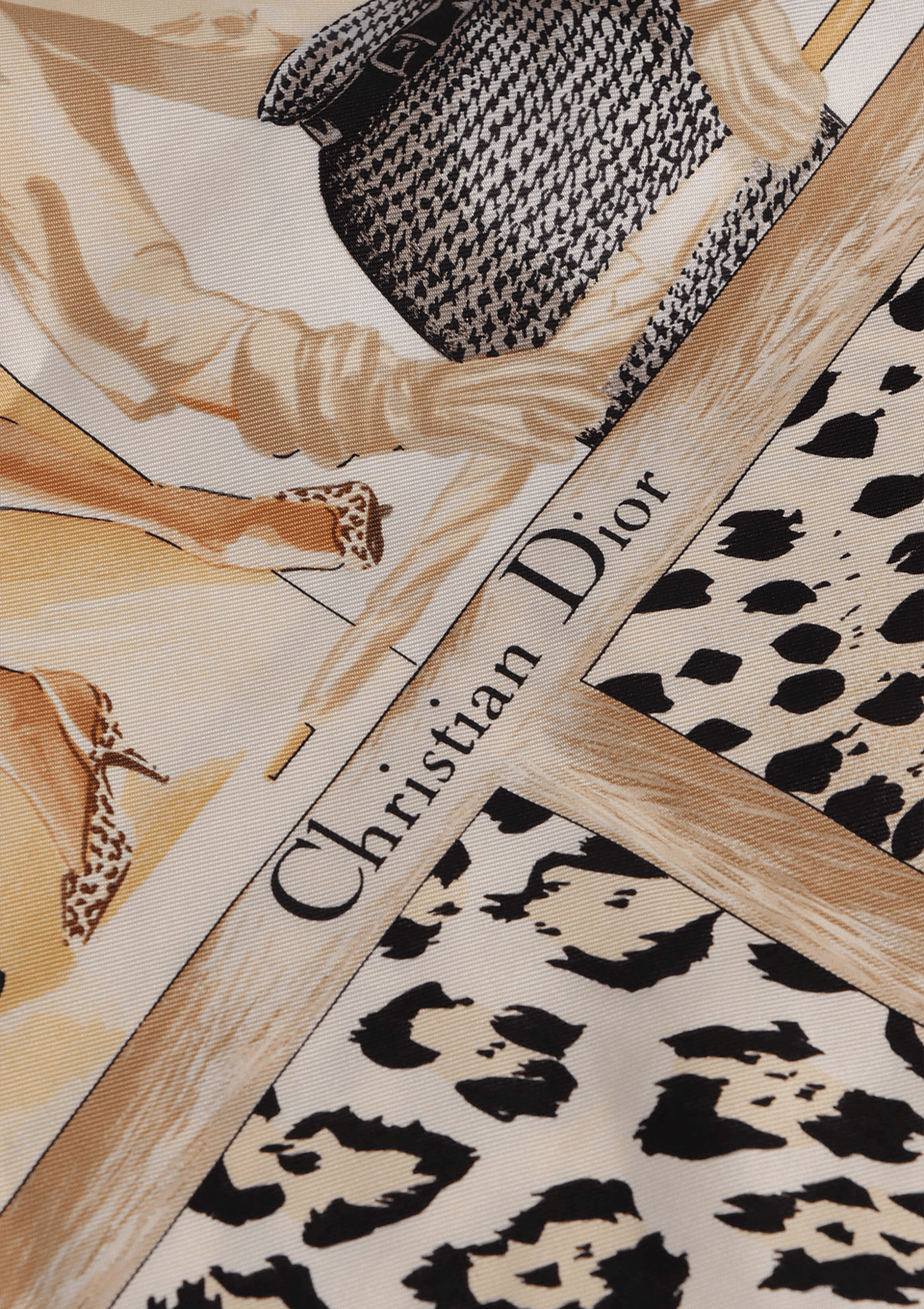 LENÇO CHRISTIAN DIOR PRINTED SILK SCARF ANIMAL PRINT ORIGINAL – Gringa