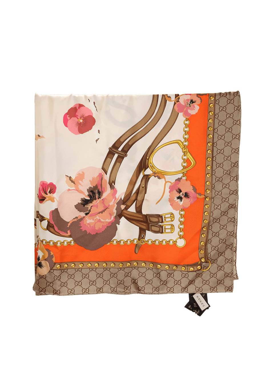 LENÇO GUCCI FLORAL FOULARD NEW PANSHIE SILK SCARF COLORIDO