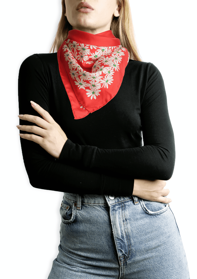 LENÇO GUCCI PRINTED SCARF VERMELHO ORIGINAL – Gringa