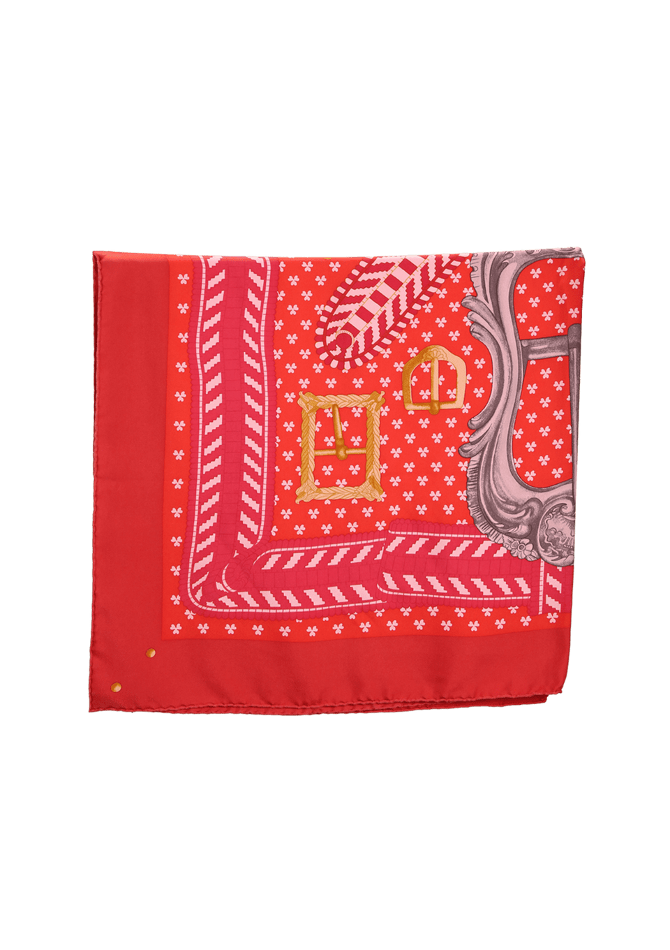 LENÇO HERMÈS BOUCLES ET GALONS DU TSAR WASH SCARF VERMELHO