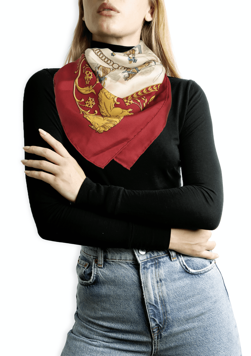 LENÇO HERMÈS LA PROMENADE DE LONGCHAMPS SCARF BEGE ORIGINAL – Gringa
