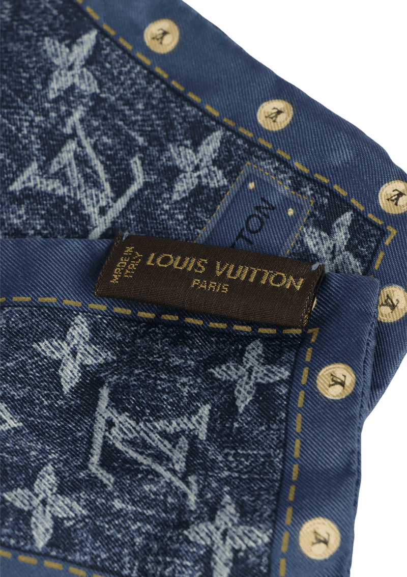 DENIM MONOGRAM SILK SCARF