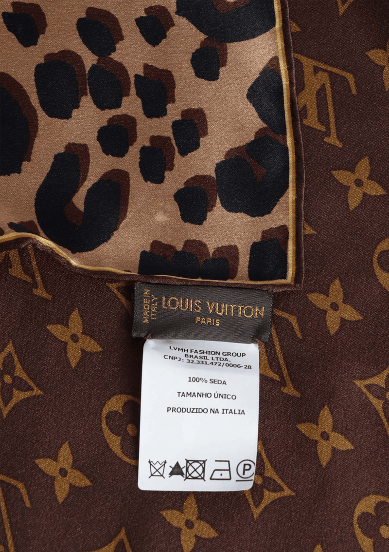 LEOPARD MONOGRAM SILK SCARF