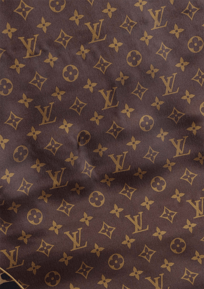 LEOPARD MONOGRAM SILK SCARF