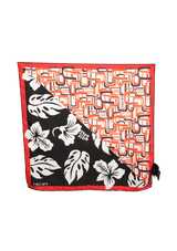 HIBISCUS AND U PRINT SILK SCARF