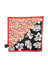 HIBISCUS AND U PRINT SILK SCARF