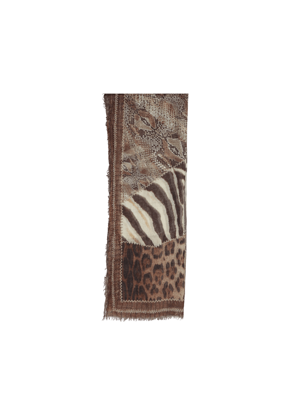 LENÇO ROBERTO CAVALLI ANIMAL PRINT SCARF MARROM ORIGINAL – Gringa