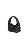 MINI NAPPA TOPSTITCHED HOBO BAG