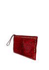 CALF HAIR LEOPARD ROCKSTUD WRISTLET CLUTCH
