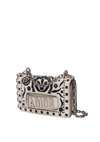 EMBROIDERED FLORAL J'ADIOR CHAIN FLAP BAG MINI