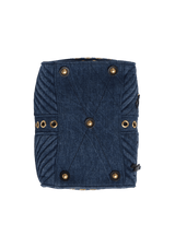 MATELASSE DENIM GROMMET BIKER