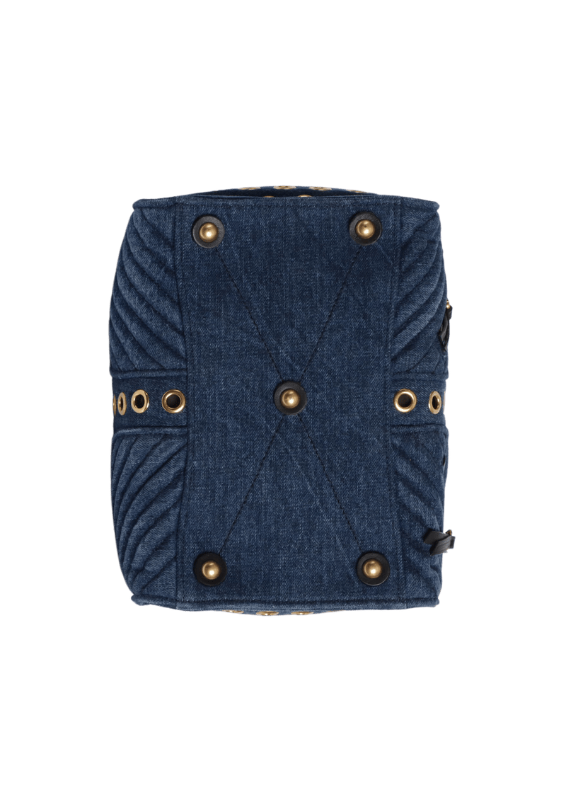 MATELASSE DENIM GROMMET BIKER