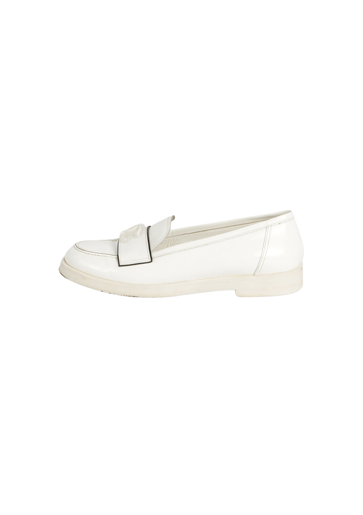 MOCASSIM CHANEL CC LOGO LOAFERS BRANCO 36 ORIGINAL – Gringa
