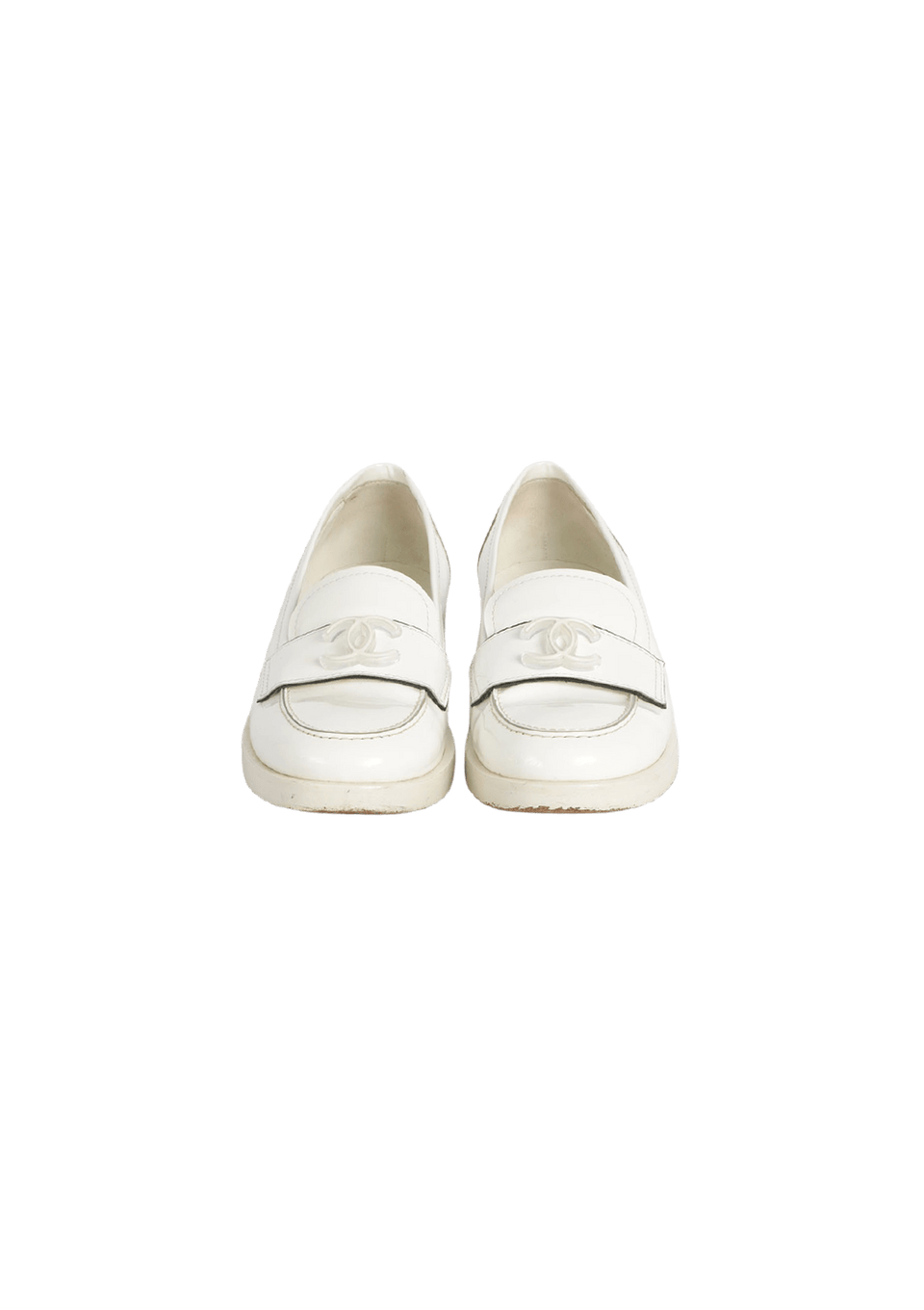 MOCASSIM CHANEL CC LOGO LOAFERS BRANCO 36 ORIGINAL – Gringa