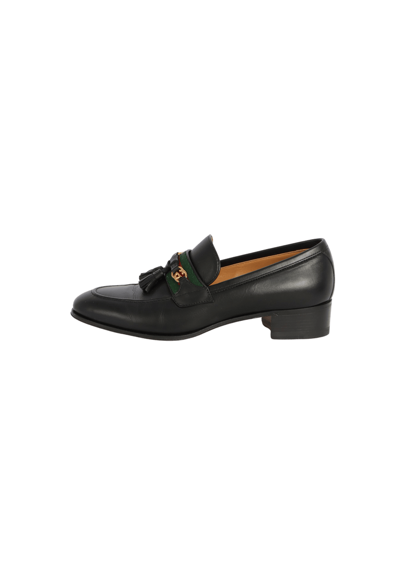 INTERLOCKING G WEB TASSEL LOAFERS 35.5