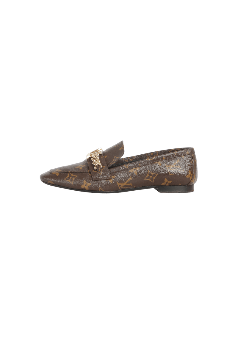 MONOGRAM CHAIN-LINK LOAFERS 36