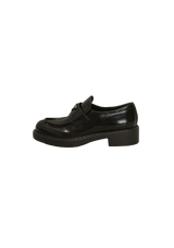 CHOCOLATE BRUSHED CALFSKIN LOAFERS 37.5
