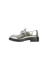 CHOCOLATE METALLIC LOAFERS 36.5