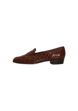 CROCODILE PENNY LOAFERS 36