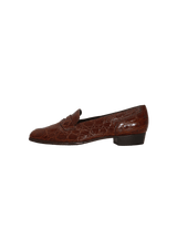 CROCODILE PENNY LOAFERS 36