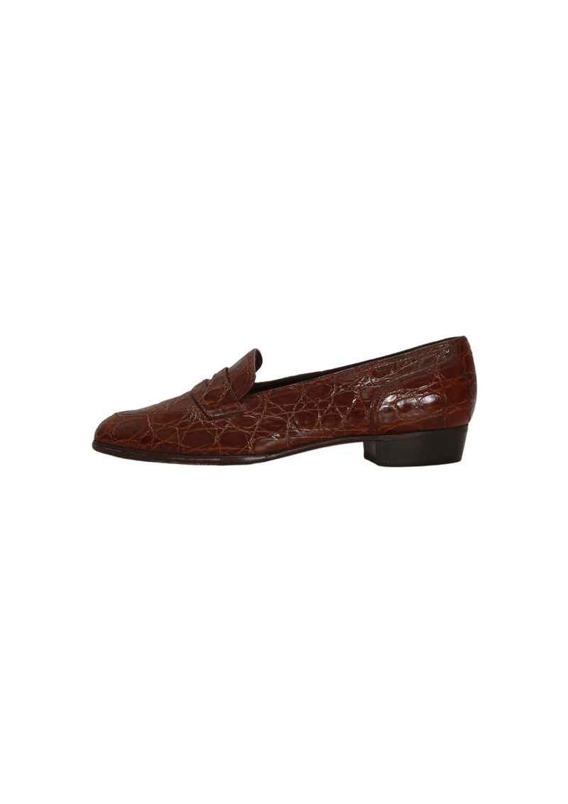 CROCODILE PENNY LOAFERS 36