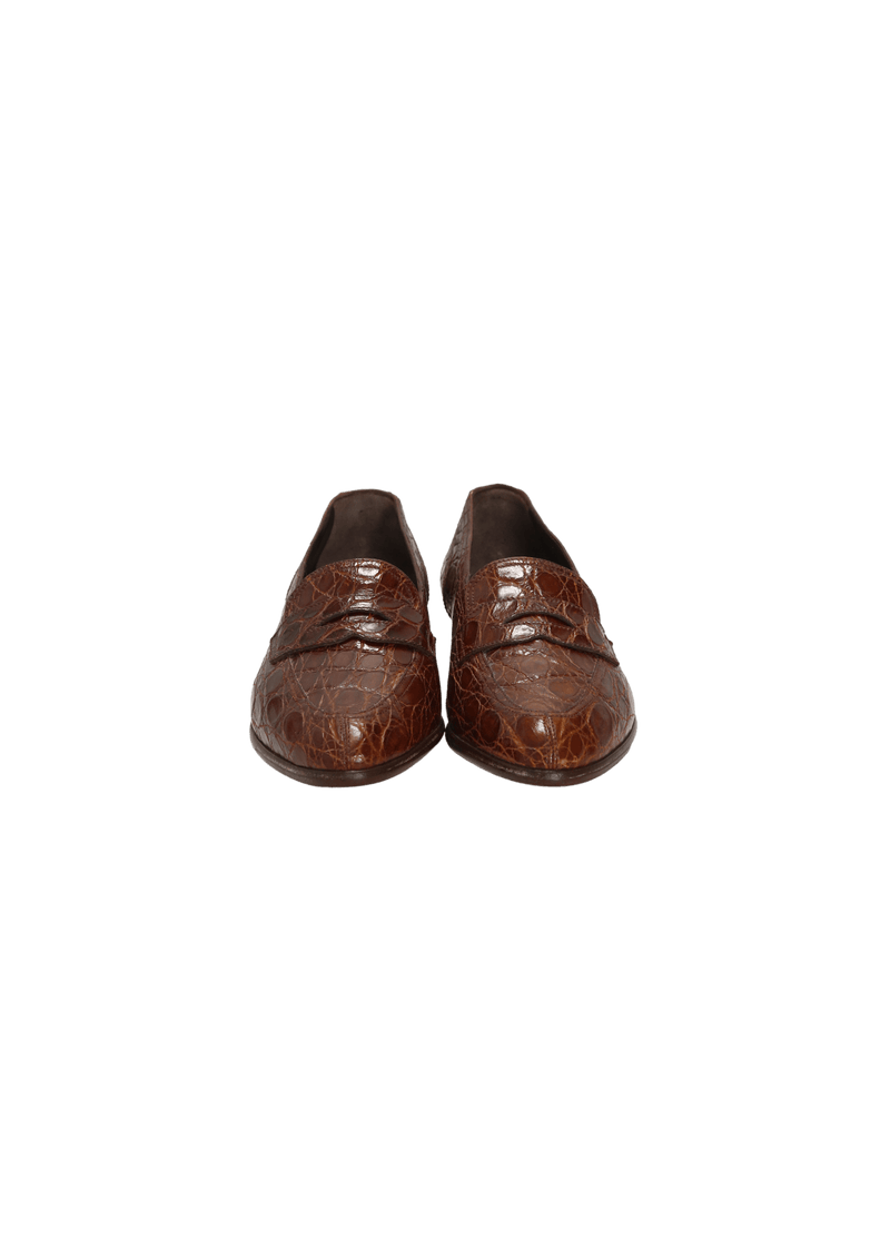 CROCODILE PENNY LOAFERS 36