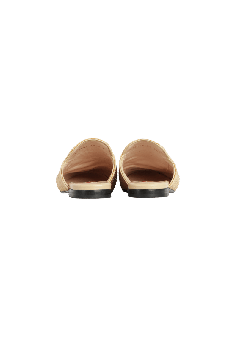 RAFFIA PRINCETOWN HORSEBIT MULES 38