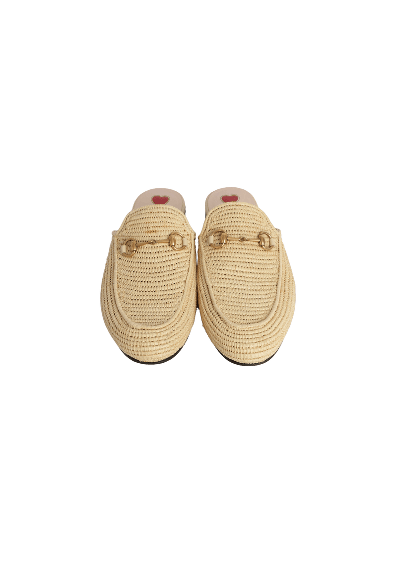 MULE GUCCI RAFFIA PRINCETOWN HORSEBIT 38 BEGE ORIGINAL Gringa