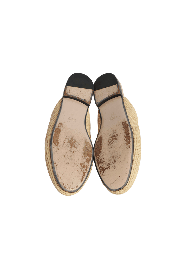 RAFFIA PRINCETOWN HORSEBIT MULES 38