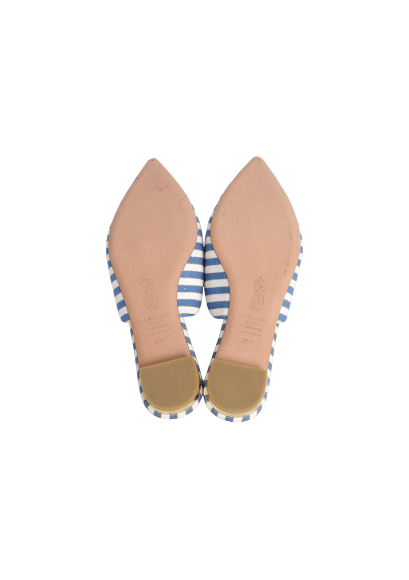 PINEAPPLE CRYSTAL-EMBELLISHED STRIPED MULES 37.5