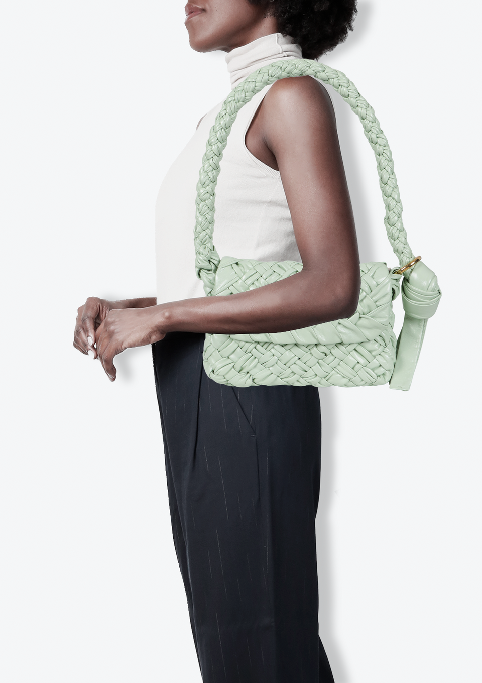 BOLSA BOTTEGA VENETA KALIMERO MEDIUM CITTA BAG VERDE ORIGINAL – Gringa