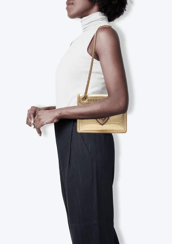 CRODODILE EMBOSSED MINI ENVELOPE DEVOTION BAG