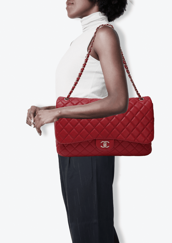 XXL TRAVEL CLASSIC SINGLE FLAP LAMBSKIN BAG