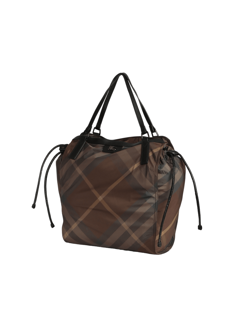 NYLON CHECK BUCKLEIGH TOTE