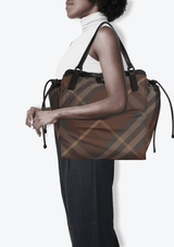 NYLON CHECK BUCKLEIGH TOTE